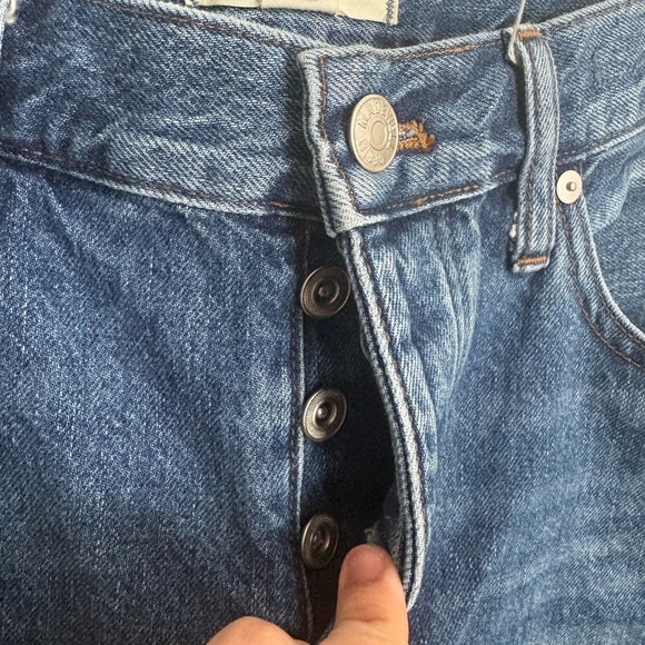 Madewell Low Slung Straight Button Fly Classic Blue Denim Jeans Women’s 29 EUC - Picture 3 of 9